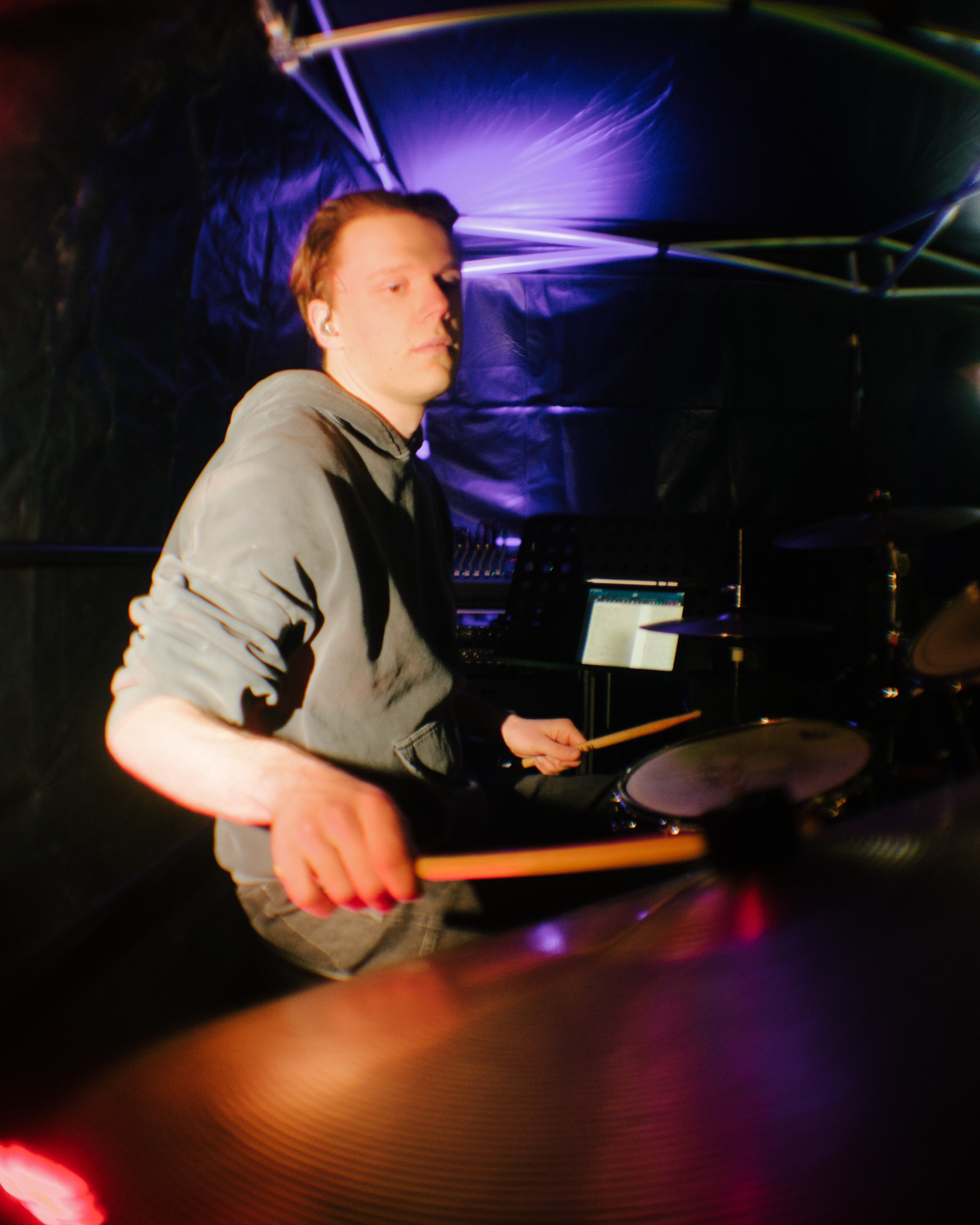 Chris at the drums